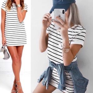 Lulu striped shirt dress